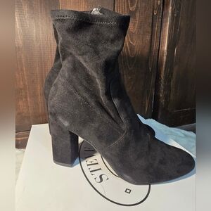 Steve Madden Black Suede Ankle Boots